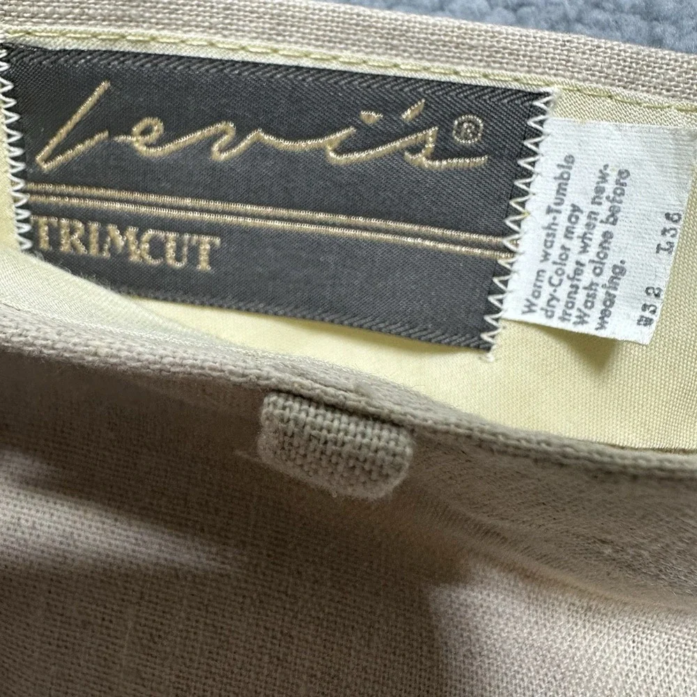 Vintage 1980's Levis Trimcut‎ Linen Pants Size 32x36 Preppy Flat Front